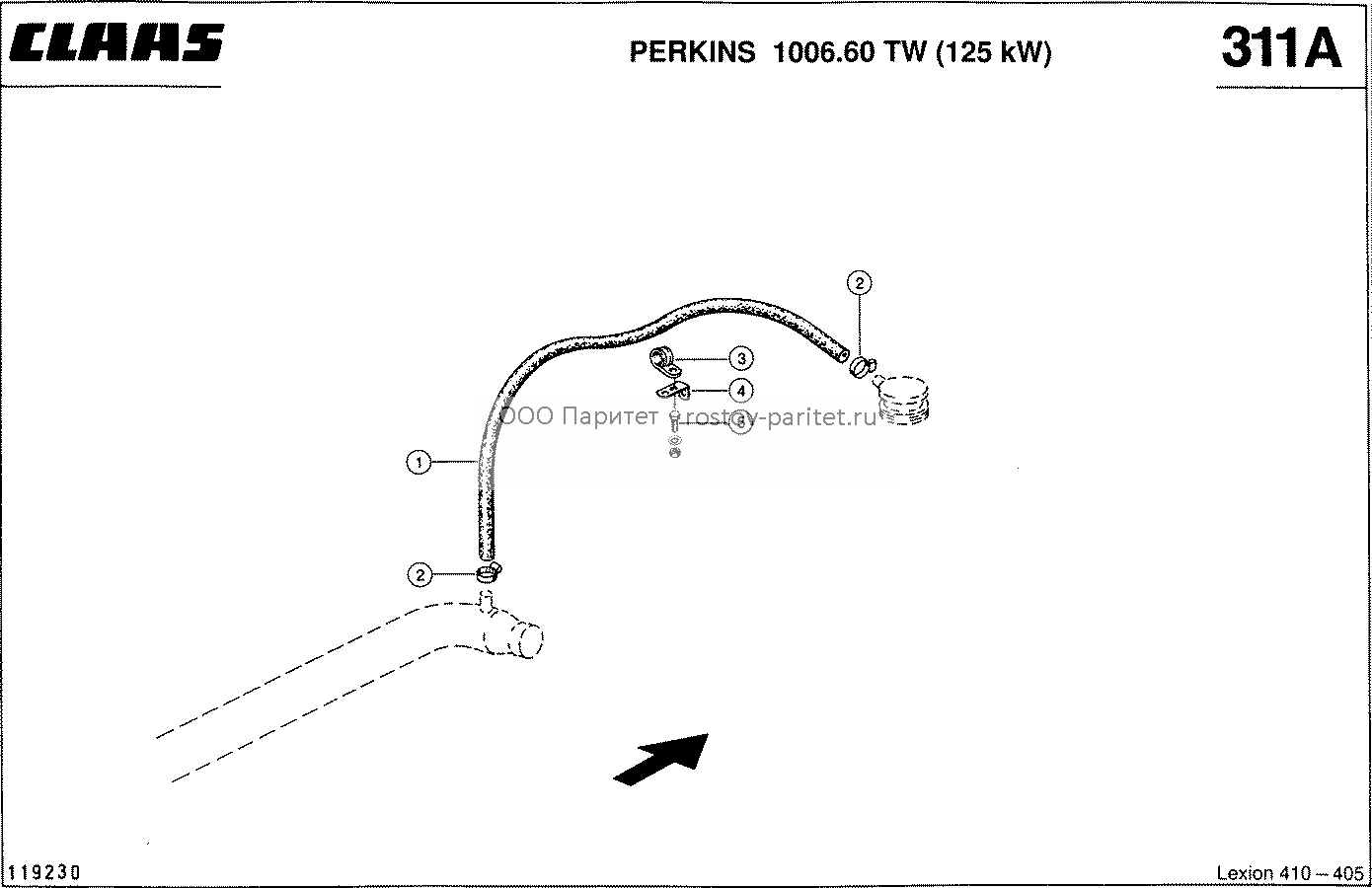 PERKINS 1006.60 TW; ВЕНТИЛЯЦИЯ ДВИГАТЕЛЯ - CLAAS LEX 410-405